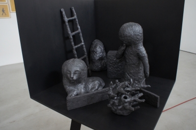 Camera chimera, 7 sculptures, Grès noir émaillé, 1260°c